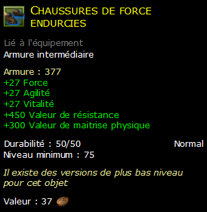 Chaussures de force endurcies