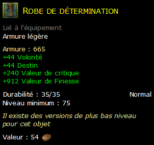 Robe de détermination