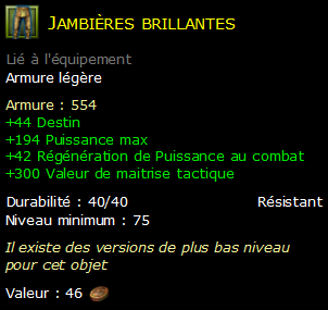 Jambières brillantes