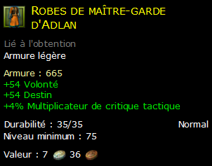 Robes de maître-garde d'Adlan