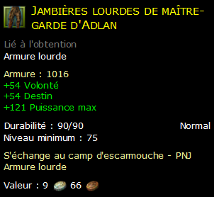 Jambières lourdes de maître-garde d'Adlan