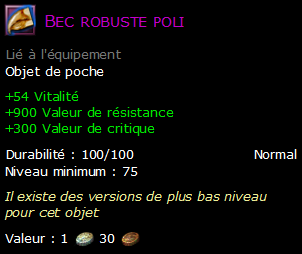 Bec robuste poli