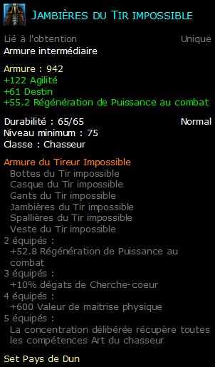 Jambières du Tir impossible