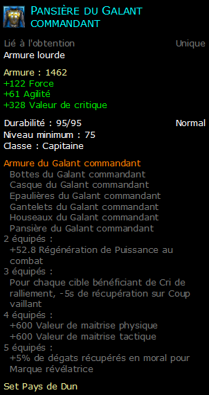 Pansière du Galant commandant