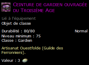 Ceinture de gardien ouvragée du Troisième Age