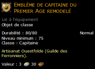 Emblème de capitaine du Premier Age remodelé