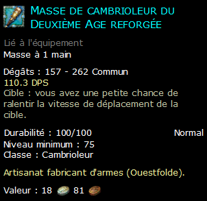 Masse de cambrioleur du Deuxième Age reforgée