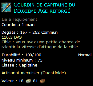 Gourdin de capitaine du Deuxième Age reforgé