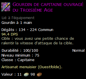 Gourdin de capitaine ouvragé du Troisième Age