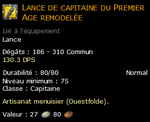 Lance de capitaine du Premier Age remodelée