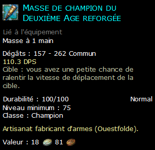 Masse de champion du Deuxième Age reforgée