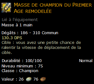 Masse de champion du Premier Age remodelée