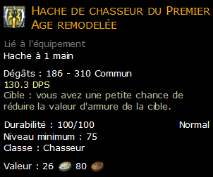 Hache de chasseur du Premier Age remodelée