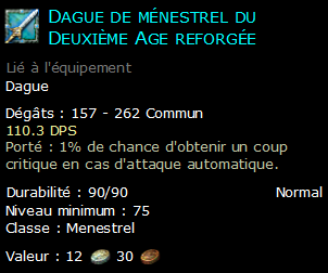 Dague de ménestrel du Deuxième Age reforgée