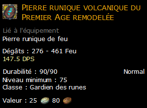 Pierre runique volcanique du Premier Age remodelée