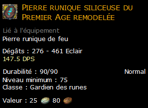 Pierre runique siliceuse du Premier Age remodelée