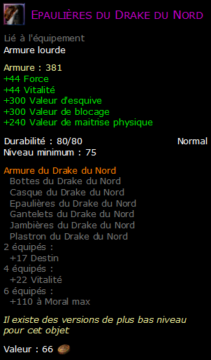 Epaulières du Drake du Nord