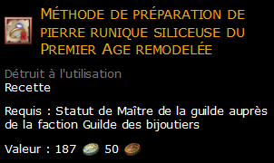 Méthode de préparation de pierre runique siliceuse du Premier Age remodelée