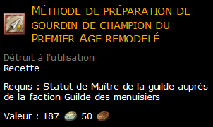 Méthode de préparation de gourdin de champion du Premier Age remodelé