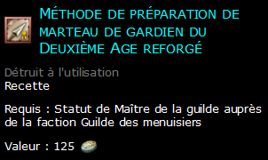 Méthode de préparation de marteau de gardien du Deuxième Age reforgé