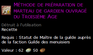 Méthode de préparation de marteau de gardien ouvragé du Troisième Age