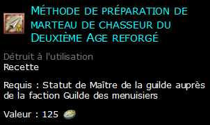 Méthode de préparation de marteau de chasseur du Deuxième Age reforgé