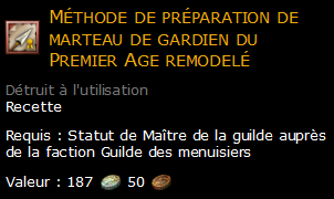 Méthode de préparation de marteau de gardien du Premier Age remodelé