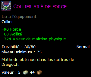 Collier ailé de force