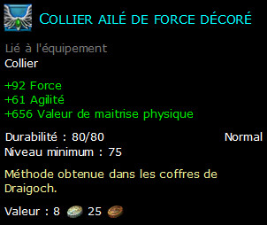 Collier ailé de force décoré