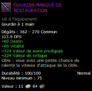 Gourdin marqué de restauration