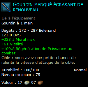 Gourdin marqué écrasant de renouveau