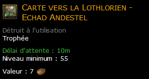 Carte vers la Lothlorien - Echad Andestel