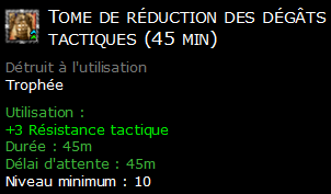 Tome de réduction des dégâts tactiques (45 min)