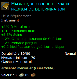 Magnifique cloche de vache premium de détermination