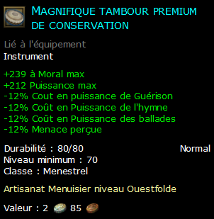 Magnifique tambour premium de conservation