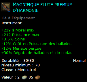 Magnifique flute premium d'harmonie