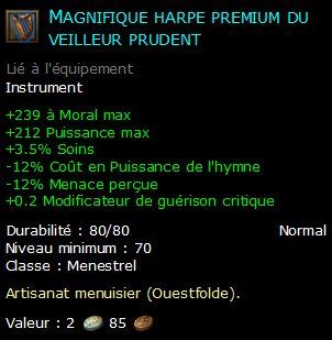 Magnifique harpe premium du veilleur prudent