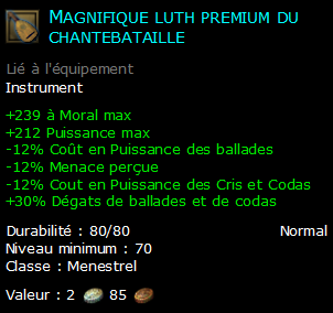 Magnifique luth premium du chantebataille