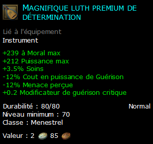 Magnifique luth premium de détermination