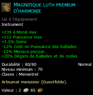 Magnifique luth premium d'harmonie