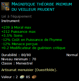 Magnifique théorbe premium du veilleur prudent