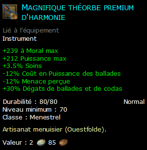 Magnifique théorbe premium d'harmonie