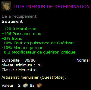 Luth premium de détermination