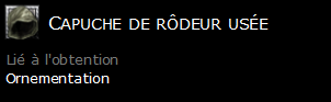 Capuche de rôdeur usée