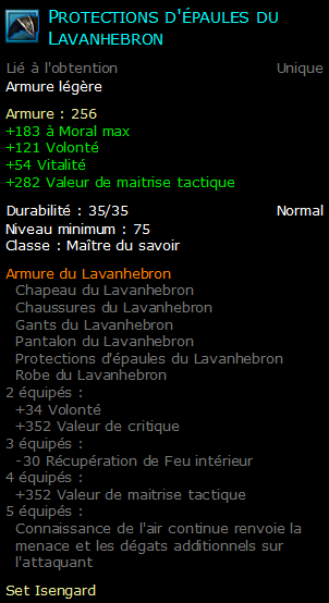 Protections d'épaules du Lavanhebron