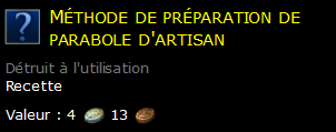 Méthode de préparation de parabole d'artisan