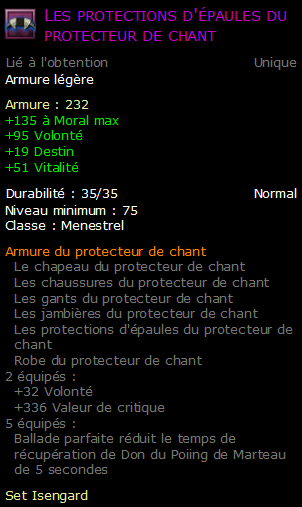 Les protections d'épaules du protecteur de chant