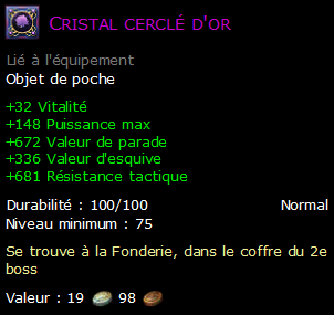 Cristal cerclé d'or