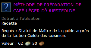 Méthode de préparation de café léger d'Ouestfolde