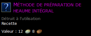 Méthode de préparation de heaume intégral